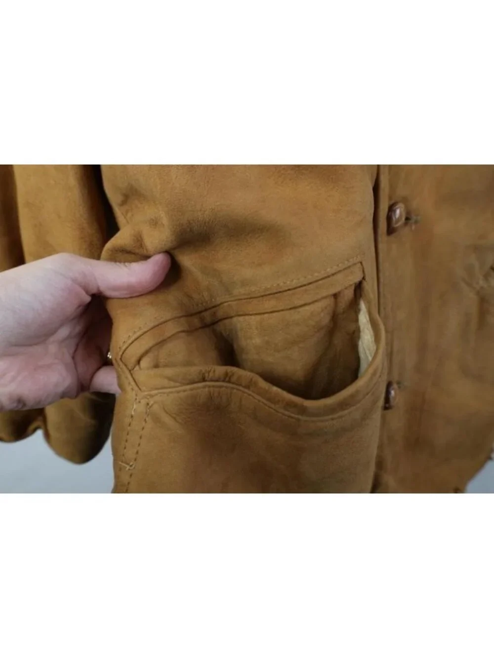 Vtg 60s 70s Streetwear Mens 42R Thrashed Suede Leather Lined Marlboro Man Jacket
